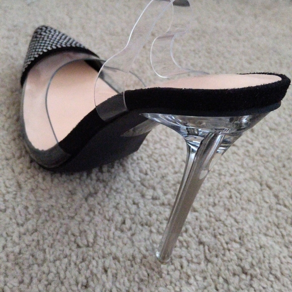 Clear Pointed Toe Slingback Pumps - Picture 5 of 5